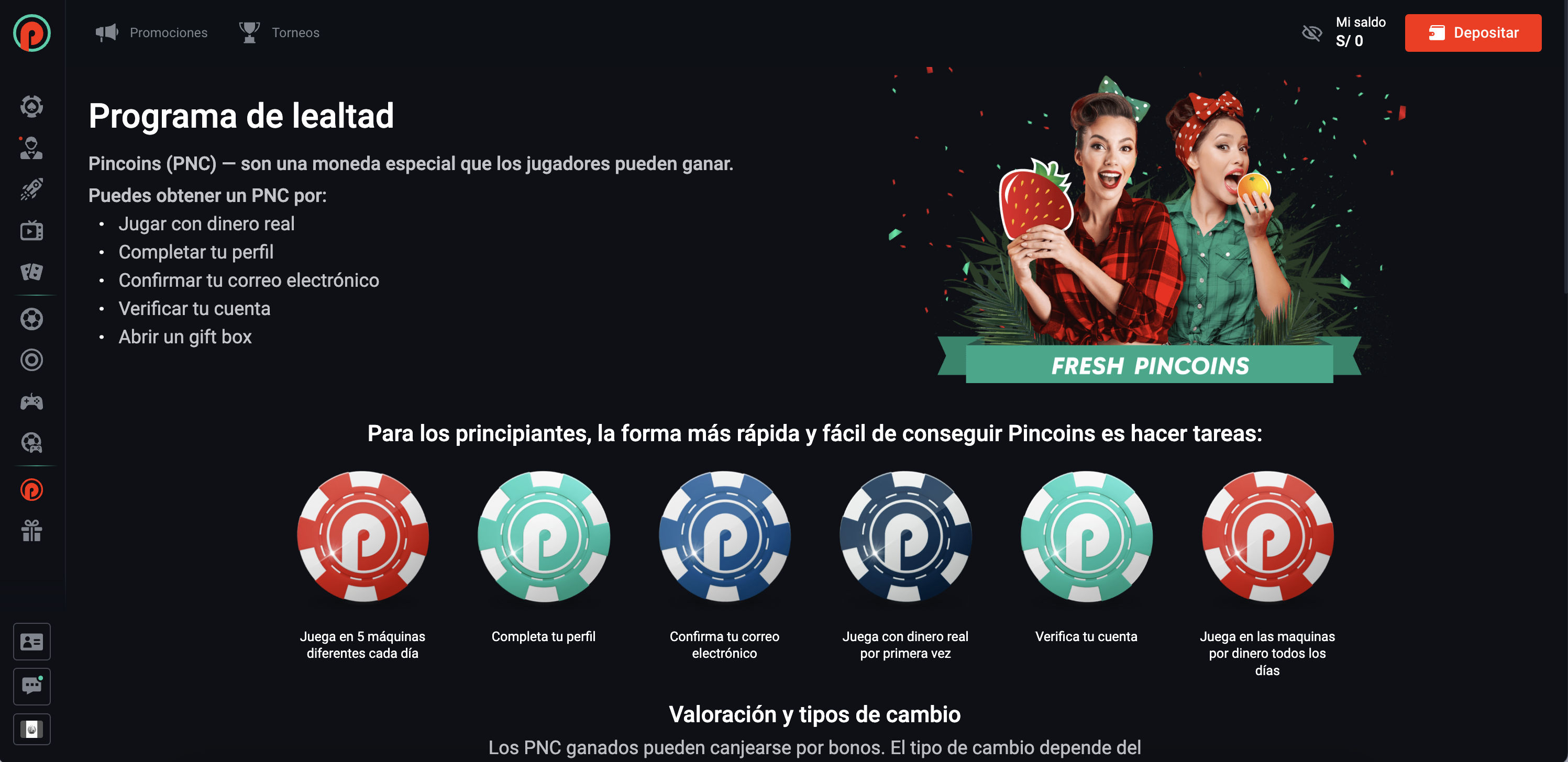 Pin Up Casino Perú - sistema de privilegios