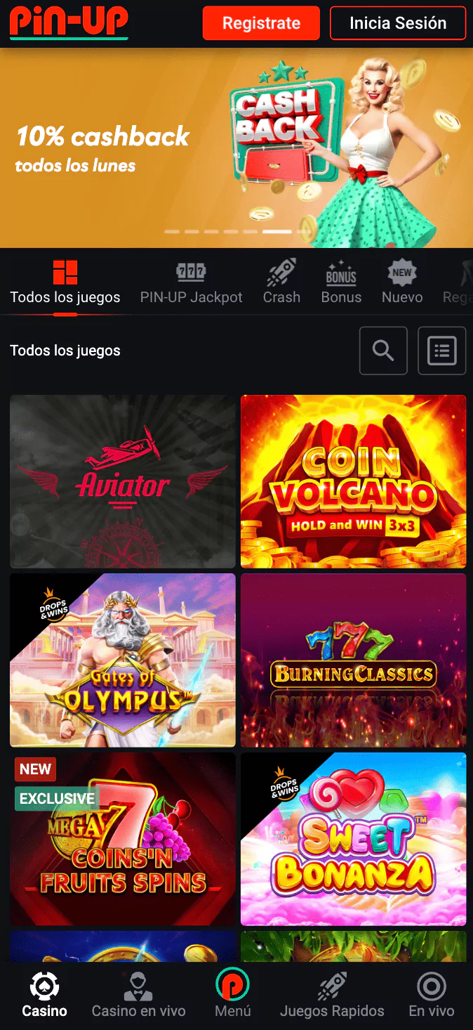 pin up casino app para móvil