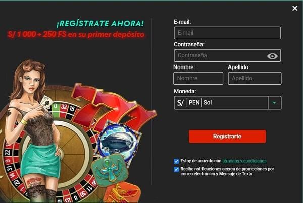 Pin Up Casino Perú creará tu cuenta